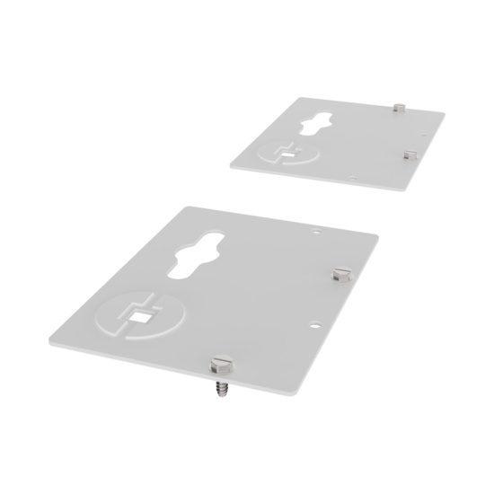 Assembled Tilted Front - Mighty Mo 20 PDU Mounting Brackets, Rack Mount, Flat, 1 Wide, White (MM20PDUMBFT1W-W)