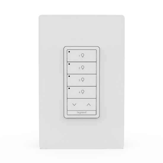 White Wattstopper PLUS 4 Button 1 Rocker Switch