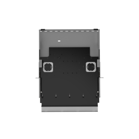 Top Open, Doors Open, Top Down View of 1U Q-series HD Magnesium Fiber Enclosure (EQ01U-KHL-M)