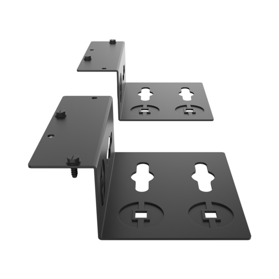 Assembled Tilted Front - Mighty Mo 20 PDU Mounting Brackets, Rack Mount, 1 Deep, 2 Wide, Black (MM20PDUMB1D2W-B)