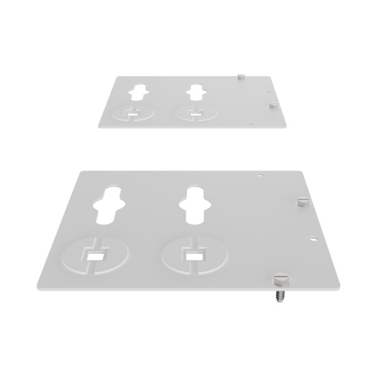 Assembled Tilted Front Left - Mighty Mo 20 PDU Mounting Brackets, Rack Mount, Flat, 2 Wide, White (MM20PDUMBFT2W-W)