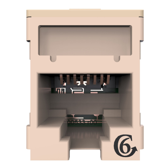 HDJSN6-88 White Cat6 SNAP Jack Straight Front View