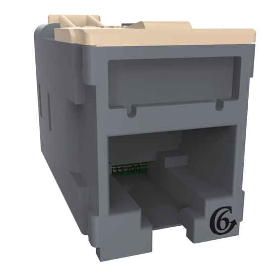 HDJSN6-78 Dark Gray Cat6 SNAP Jack  Front Angled Right View