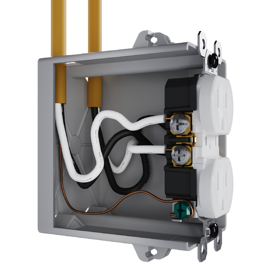 external pressure plated receptacle in white