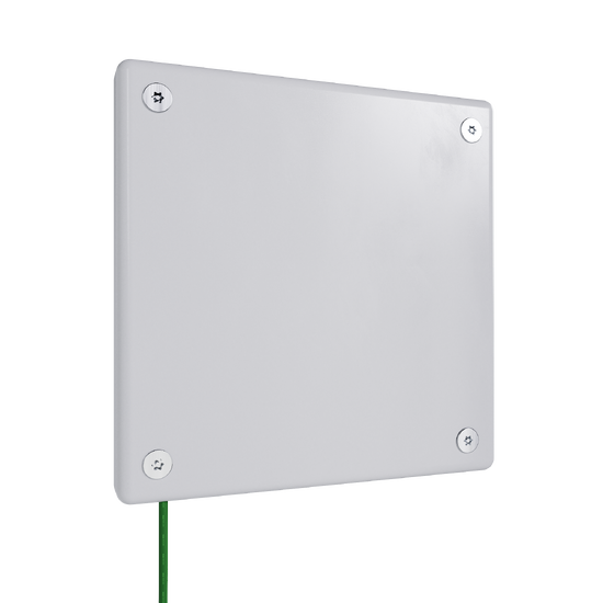 Blank white single gang wallplate designed for behavioral health or institutional settings.
