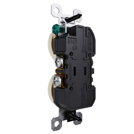 external pressure plated receptacle in Ivory