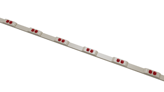 Plugmold with Hospital Grade Receptacles Multioulet Strip, 6 ft, Red Receptacles