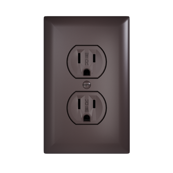 external pressure plated receptacle in brown