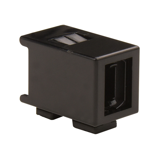 Black HDFM fiber module with HiLOC Boot