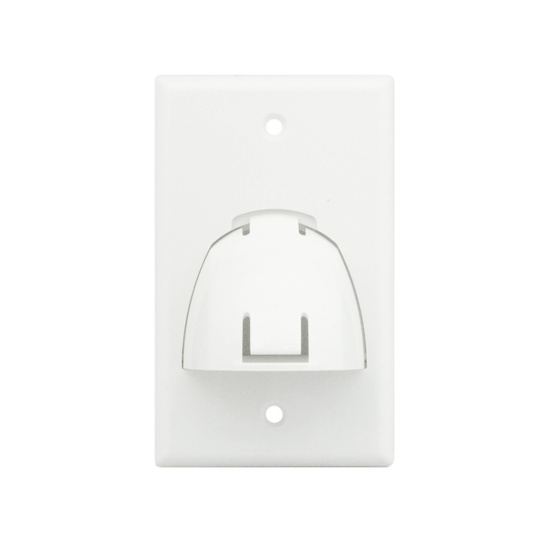 On-Q Single Gang Hinged Bullnose Wall Plate, White