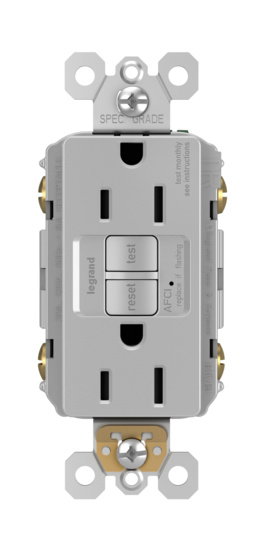 radiant® 15A Tamper-Resistant AFCI Receptacle, Gray