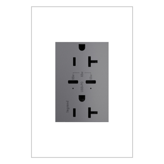 outlined version of the adorne 65w usb 20amp in magnesium