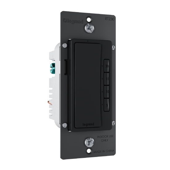 radiant 4-button countdown timer switch in black