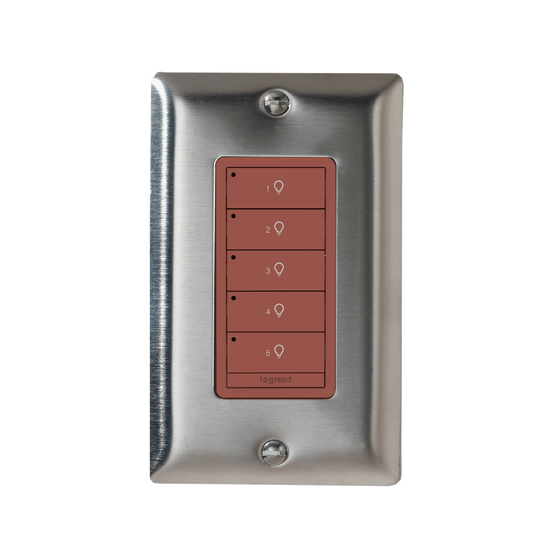 Red Wattstopper PLUS 5 Button Switch