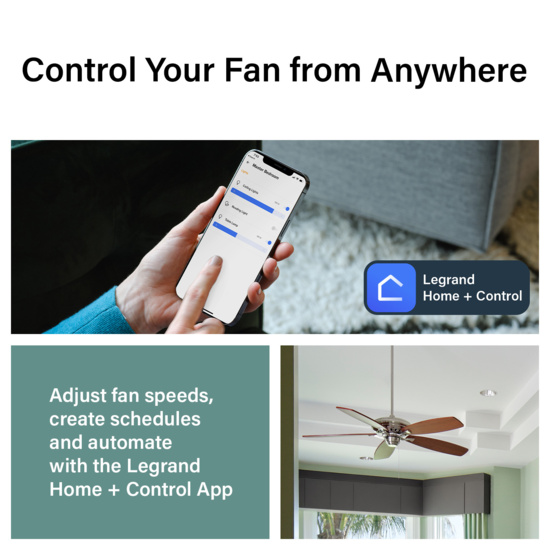 radiant® Wired Remote Smart Fan Controller with Netatmo, White