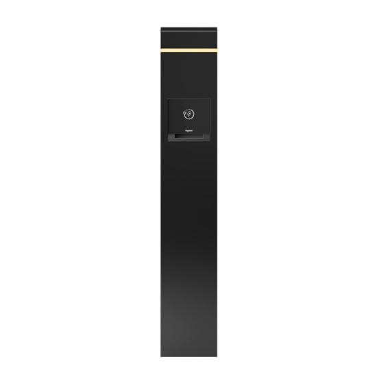 Charging Station with 3000K Accent Light - Black - Straight-On View